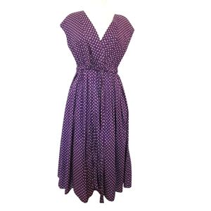 Purple and white polka dot dress by Garnet Hill